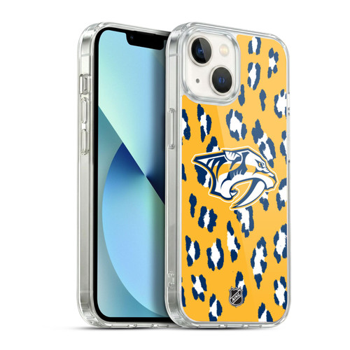 NHL Nashville Predators Leopard Pattern Soft Gel Case for Apple iPhone 13