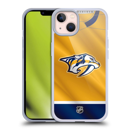 NHL Nashville Predators Jersey Soft Gel Case for Apple iPhone 13