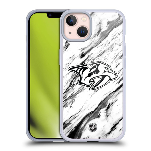 NHL Nashville Predators Marble Soft Gel Case for Apple iPhone 13