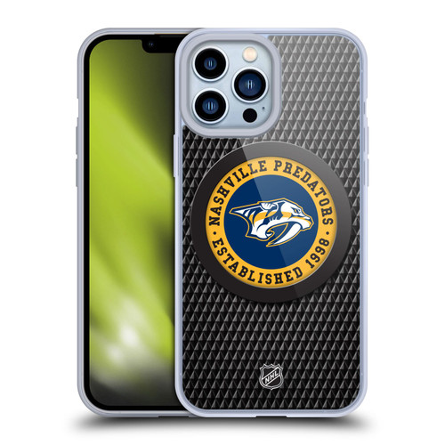 NHL Nashville Predators Puck Texture Soft Gel Case for Apple iPhone 13 Pro Max