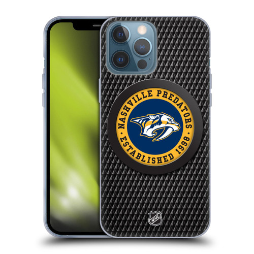 NHL Nashville Predators Puck Texture Soft Gel Case for Apple iPhone 13 Pro Max