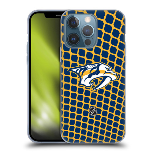 NHL Nashville Predators Net Pattern Soft Gel Case for Apple iPhone 13 Pro