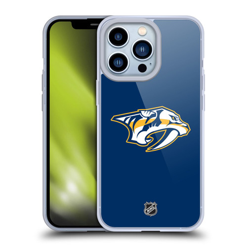 NHL Nashville Predators Plain Soft Gel Case for Apple iPhone 13 Pro