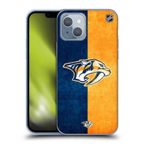 NHL Nashville Predators Half Distressed Soft Gel Case for Apple iPhone 14