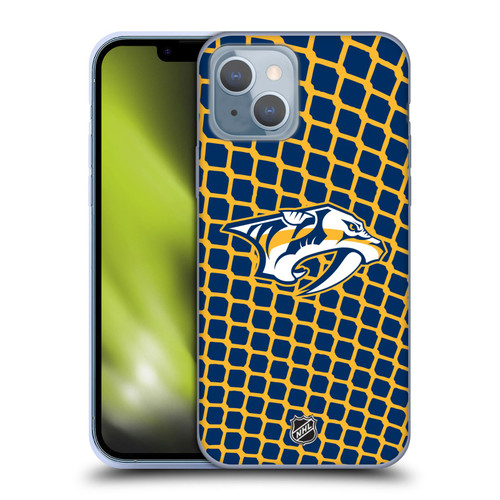 NHL Nashville Predators Net Pattern Soft Gel Case for Apple iPhone 14