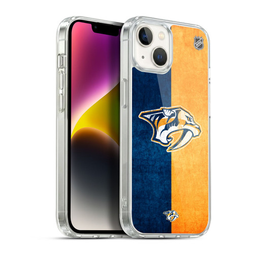 NHL Nashville Predators Half Distressed Soft Gel Case for Apple iPhone 14 Plus & MagSafe