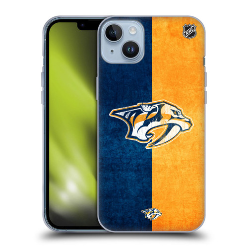 NHL Nashville Predators Half Distressed Soft Gel Case for Apple iPhone 14 Plus