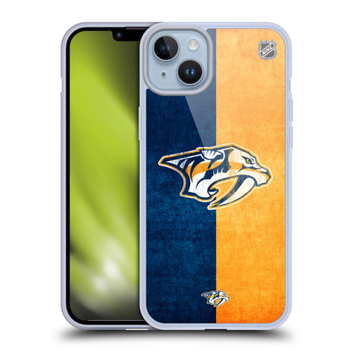 NHL Nashville Predators Half Distressed Soft Gel Case for Apple iPhone 14 Plus