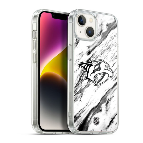 NHL Nashville Predators Marble Soft Gel Case for Apple iPhone 14 Plus & MagSafe
