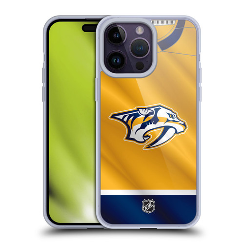 NHL Nashville Predators Jersey Soft Gel Case for Apple iPhone 14 Pro Max