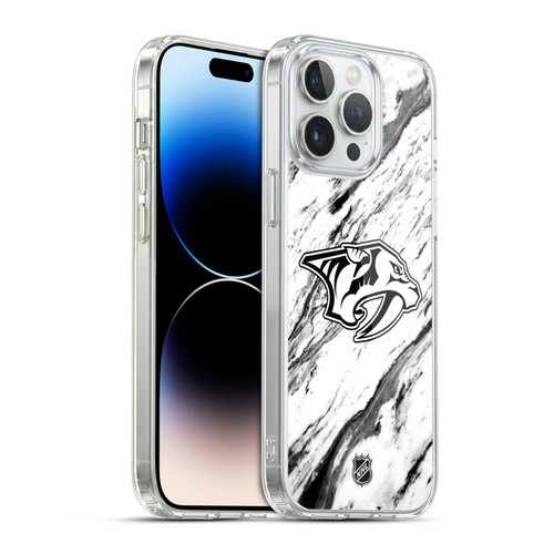 NHL Nashville Predators Marble Soft Gel Case for Apple iPhone 14 Pro Max & MagSafe