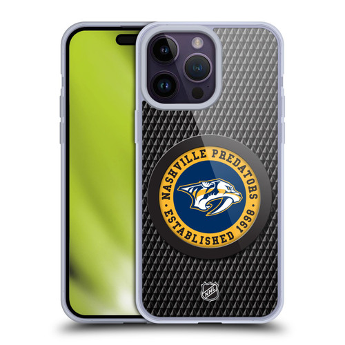 NHL Nashville Predators Puck Texture Soft Gel Case for Apple iPhone 14 Pro Max