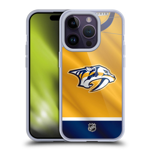 NHL Nashville Predators Jersey Soft Gel Case for Apple iPhone 14 Pro