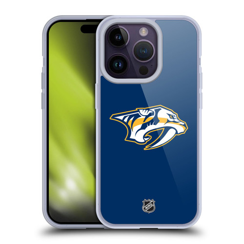 NHL Nashville Predators Plain Soft Gel Case for Apple iPhone 14 Pro