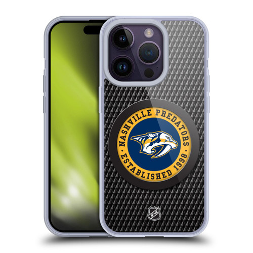 NHL Nashville Predators Puck Texture Soft Gel Case for Apple iPhone 14 Pro