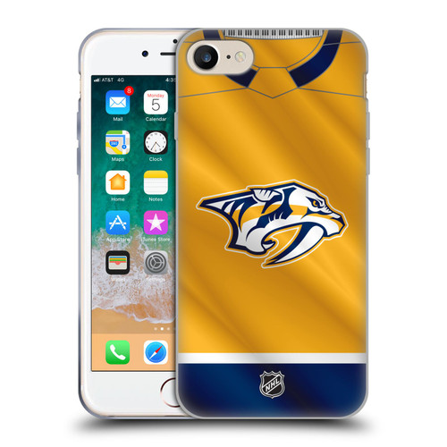 NHL Nashville Predators Jersey Soft Gel Case for Apple iPhone 7 / 8 / SE 2020 & 2022