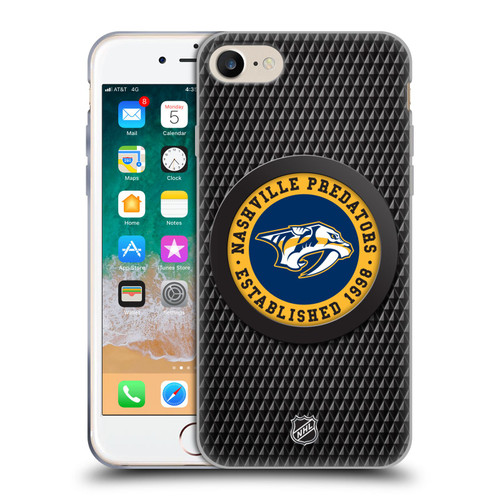 NHL Nashville Predators Puck Texture Soft Gel Case for Apple iPhone 7 / 8 / SE 2020 & 2022