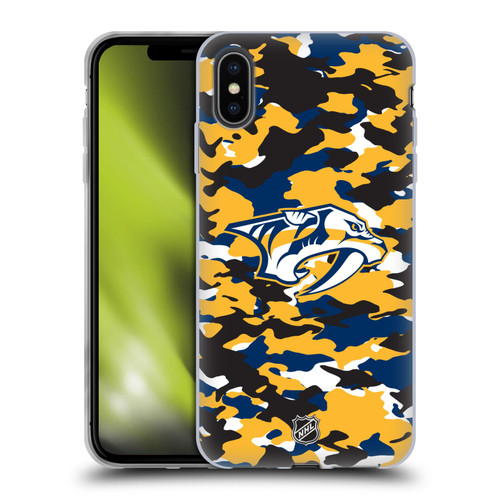 NHL Nashville Predators Camouflage Soft Gel Case for Apple iPhone XS Max