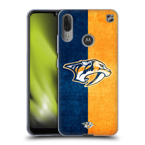 NHL Nashville Predators Half Distressed Soft Gel Case for Motorola Moto E6 Plus