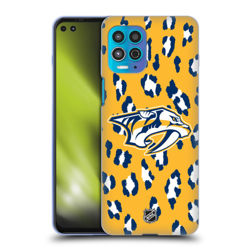 NHL Nashville Predators Leopard Pattern Soft Gel Case for Motorola Moto G100