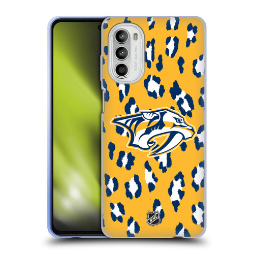 NHL Nashville Predators Leopard Pattern Soft Gel Case for Motorola Moto G52