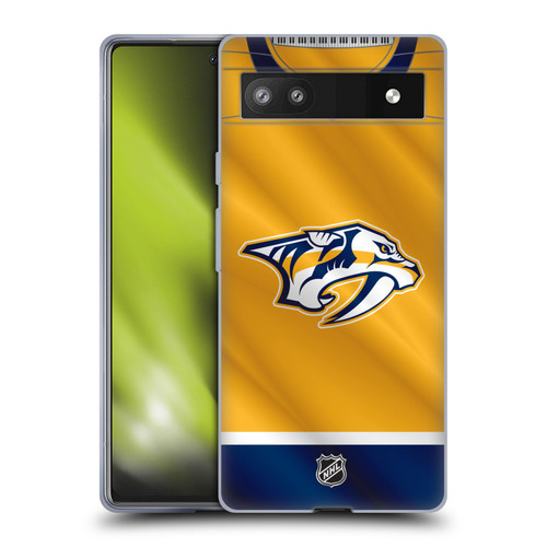NHL Nashville Predators Jersey Soft Gel Case for Google Pixel 6a