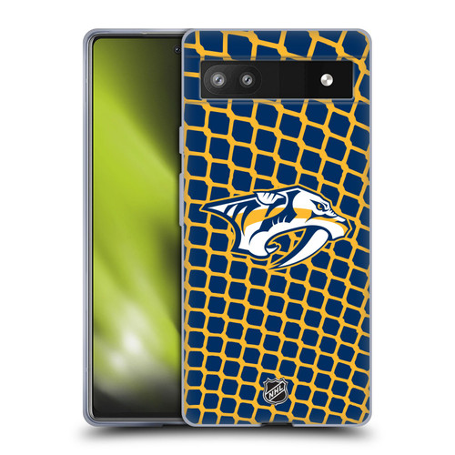 NHL Nashville Predators Net Pattern Soft Gel Case for Google Pixel 6a