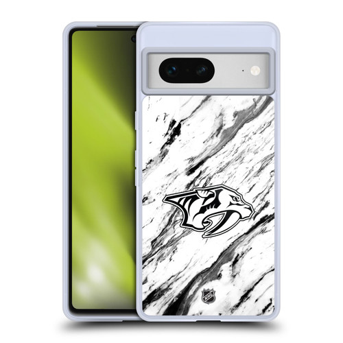 NHL Nashville Predators Marble Soft Gel Case for Google Pixel 7