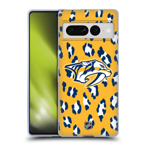 NHL Nashville Predators Leopard Patten Soft Gel Case for Google Pixel 7 Pro