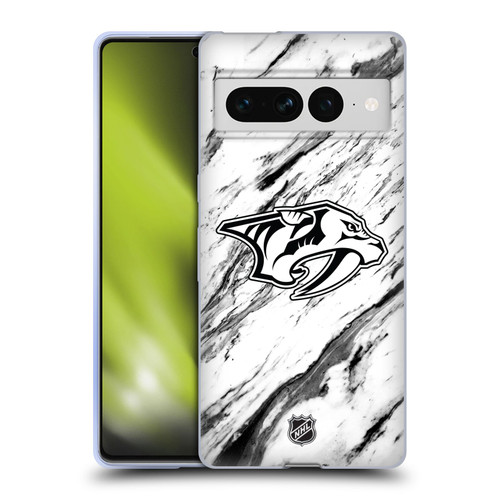 NHL Nashville Predators Marble Soft Gel Case for Google Pixel 7 Pro