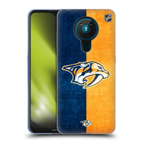 NHL Nashville Predators Half Distressed Soft Gel Case for Nokia 5.3