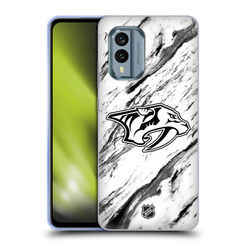 NHL Nashville Predators Marble Soft Gel Case for Nokia X30