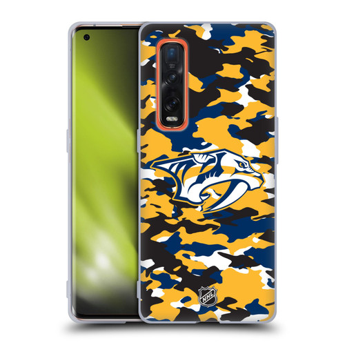 NHL Nashville Predators Camouflage Soft Gel Case for OPPO Find X2 Pro 5G
