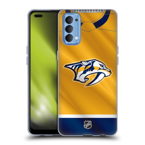 NHL Nashville Predators Jersey Soft Gel Case for OPPO Reno 4 5G