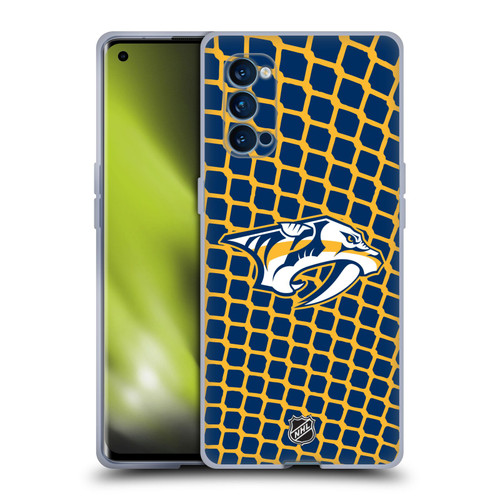 NHL Nashville Predators Net Pattern Soft Gel Case for OPPO Reno 4 Pro 5G