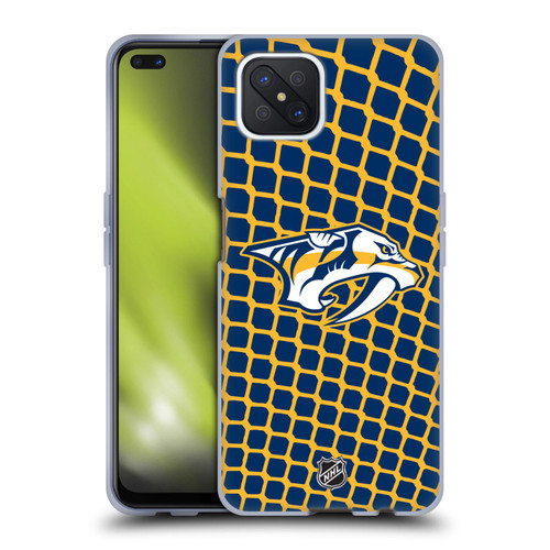 NHL Nashville Predators Net Pattern Soft Gel Case for OPPO Reno4 Z 5G