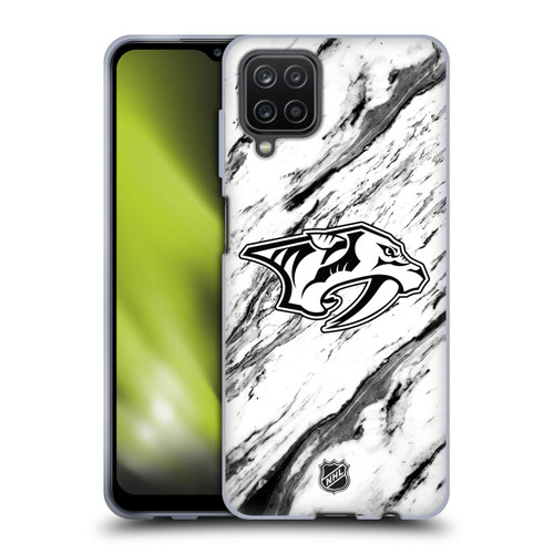 NHL Nashville Predators Marble Soft Gel Case for Samsung Galaxy A12 (2020)