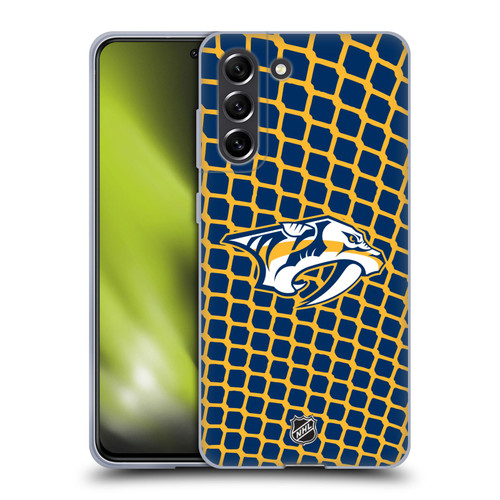 NHL Nashville Predators Net Pattern Soft Gel Case for Samsung Galaxy S21 FE 5G