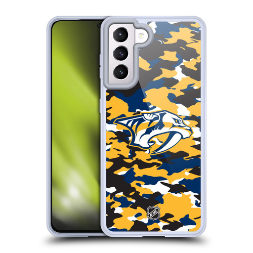NHL Nashville Predators Camouflage Soft Gel Case for Samsung Galaxy S21 5G