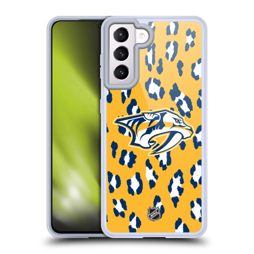NHL Nashville Predators Leopard Patten Soft Gel Case for Samsung Galaxy S21 5G