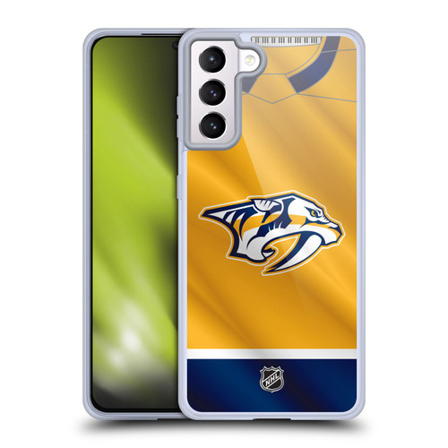 NHL Nashville Predators Jersey Soft Gel Case for Samsung Galaxy S21+ 5G