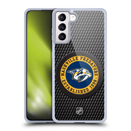 NHL Nashville Predators Puck Texture Soft Gel Case for Samsung Galaxy S21+ 5G