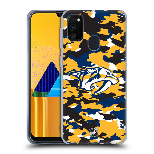 NHL Nashville Predators Camouflage Soft Gel Case for Samsung Galaxy M30s (2019)/M21 (2020)