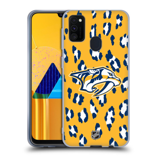 NHL Nashville Predators Leopard Pattern Soft Gel Case for Samsung Galaxy M30s (2019)/M21 (2020)
