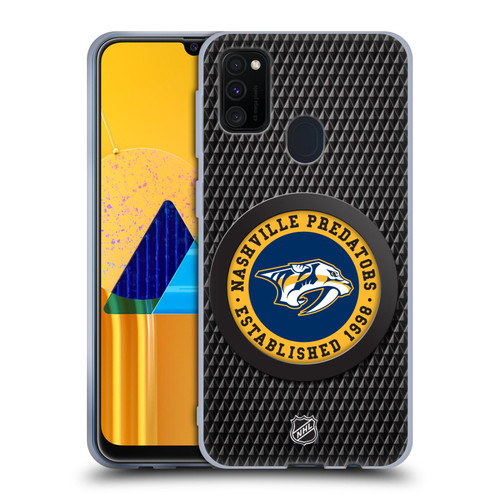 NHL Nashville Predators Puck Texture Soft Gel Case for Samsung Galaxy M30s (2019)/M21 (2020)