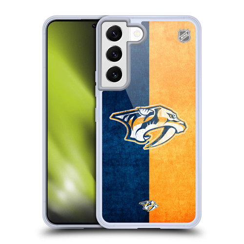 NHL Nashville Predators Half Distressed Soft Gel Case for Samsung Galaxy S22 5G