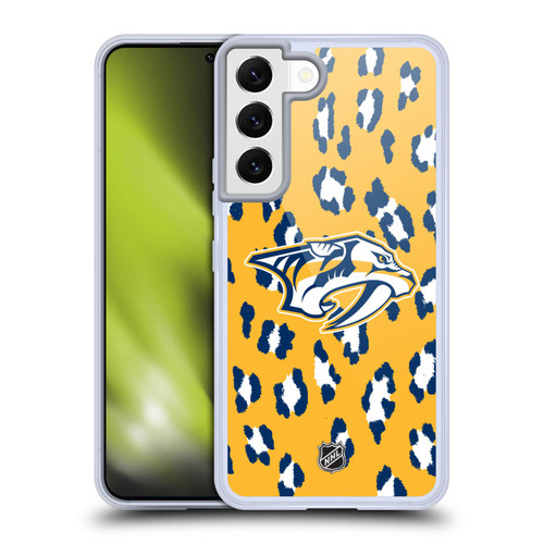 NHL Nashville Predators Leopard Pattern Soft Gel Case for Samsung Galaxy S22 5G