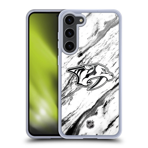 NHL Nashville Predators Marble Soft Gel Case for Samsung Galaxy S23+ 5G