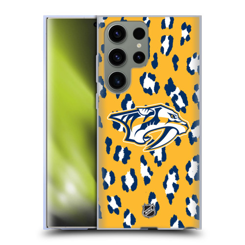 NHL Nashville Predators Leopard Patten Soft Gel Case for Samsung Galaxy S23 Ultra 5G
