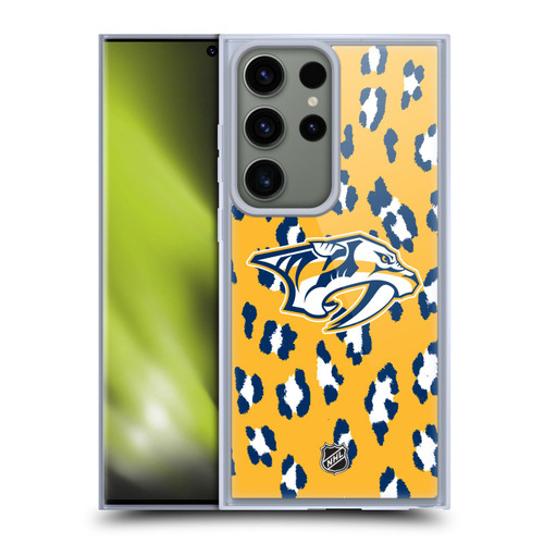 NHL Nashville Predators Leopard Patten Soft Gel Case for Samsung Galaxy S23 Ultra 5G